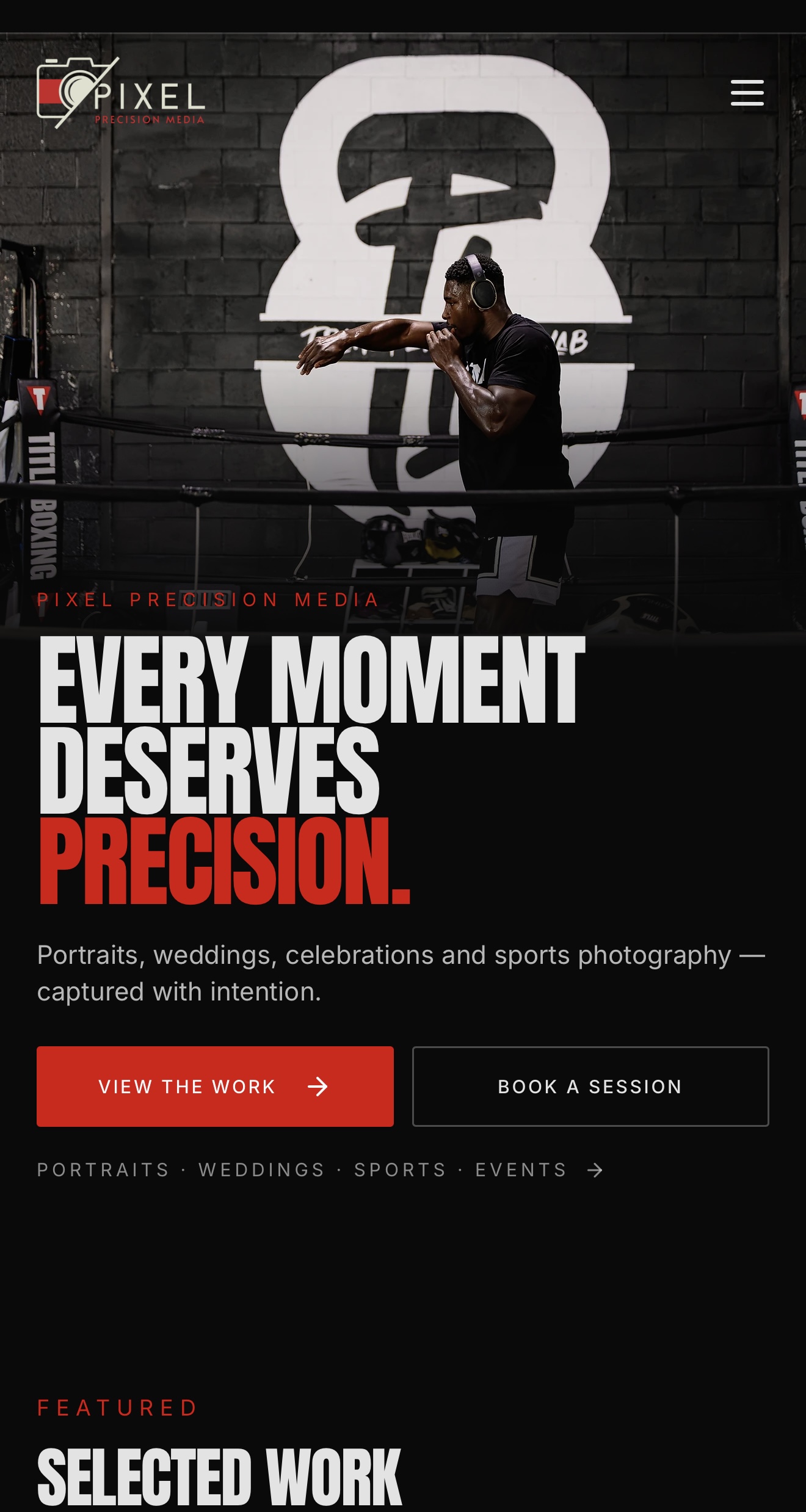 PIXEL PRECISION MEDIA mobile website preview